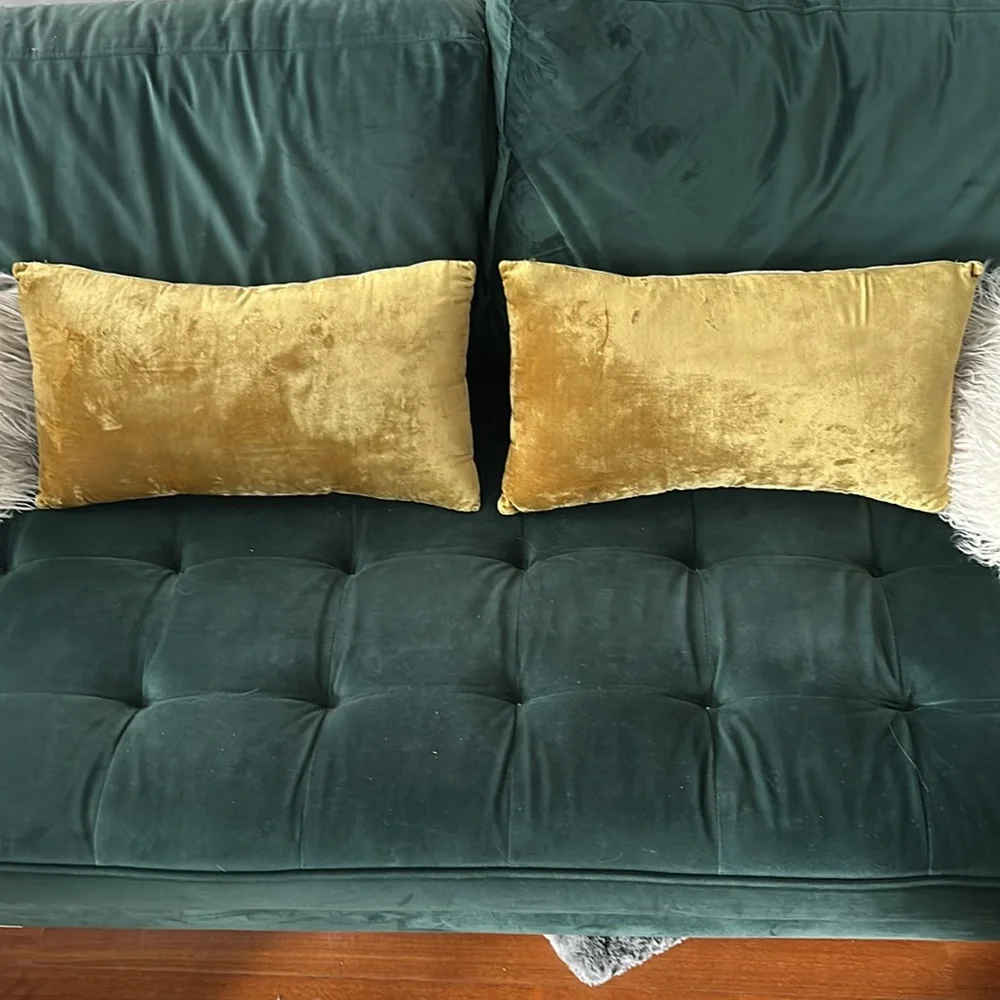 west elm Lush Velvet Lumbar Pillow Covers lot of two